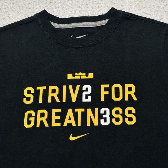 Nike Boy's Medium Black Lebron James 23 Strive For Greatness Graphic T Shirt - Picture 2 of 11